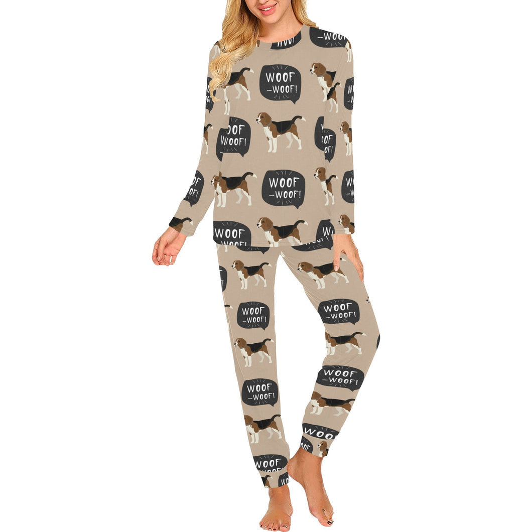 Beagle pattern Women's All Over Print Pajama Set