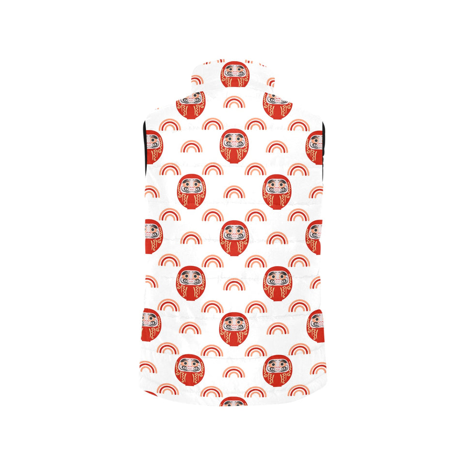 Daruma japanese wooden doll design pattern Women's Padded Vest