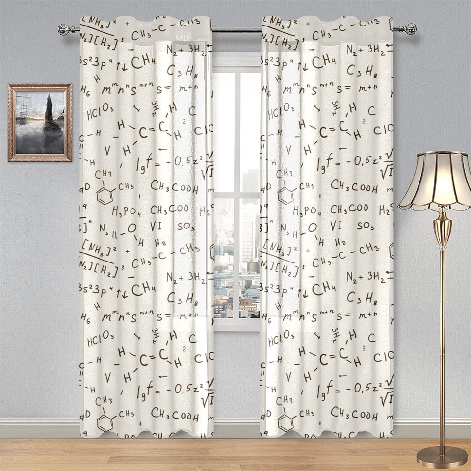 Chemistry Periodic Table Pattern Print Design 04 Gauze Curtain