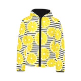 slice of lemon design pattern Kids' Boys' Girls' Padded Hooded Jacket