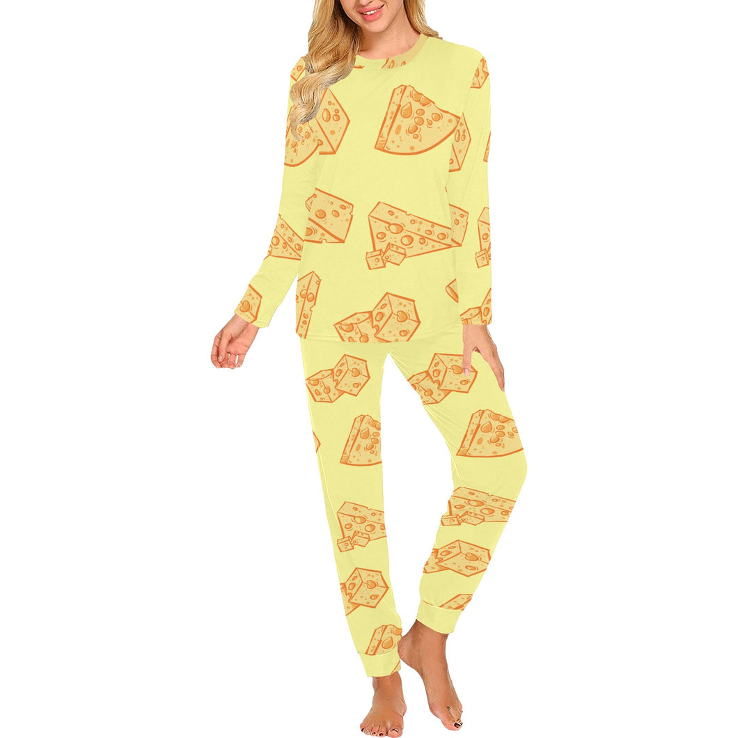 Cheese design pattern Women's All Over Print Pajama Set