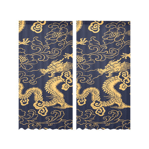 Gold dragon pattern Gauze Curtain