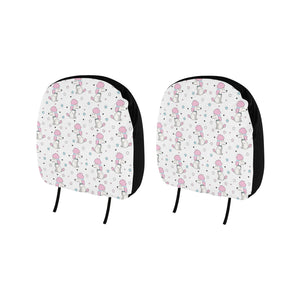 Cute poodle dog star pattern Car Headrest Cover