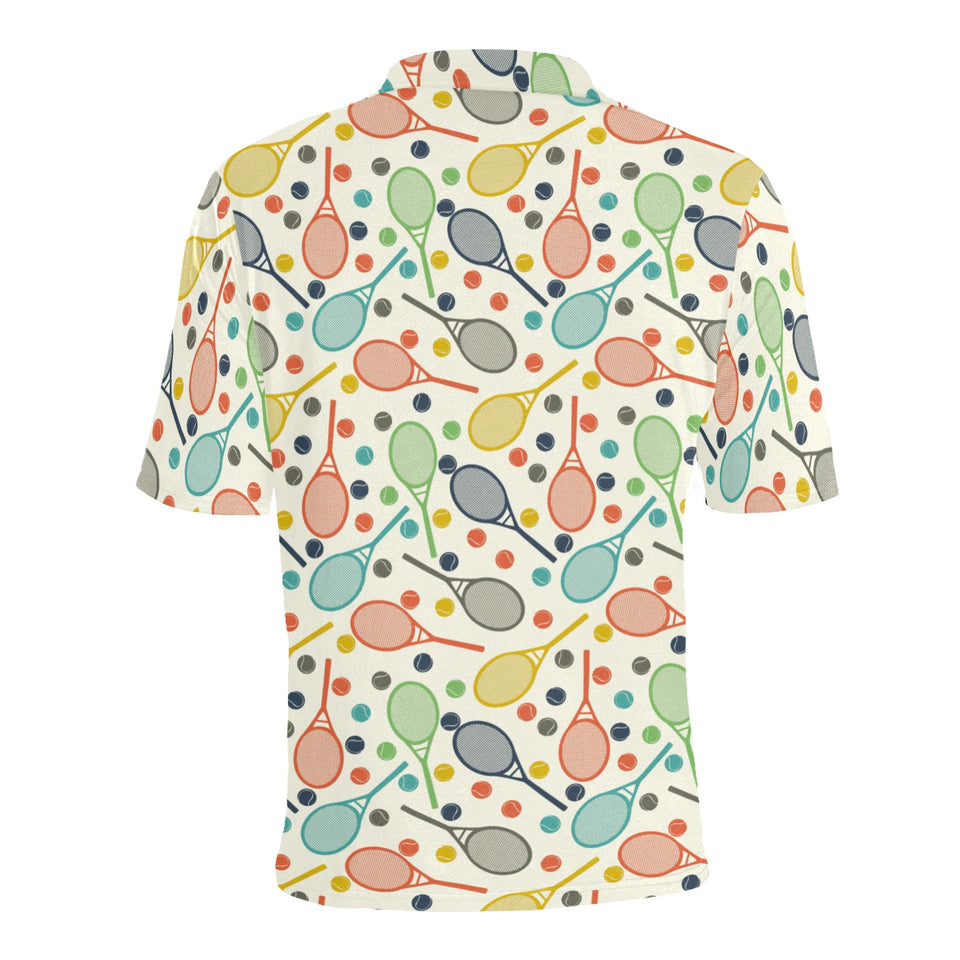Tennis Pattern Print Design 03 Men's All Over Print Polo Shirt