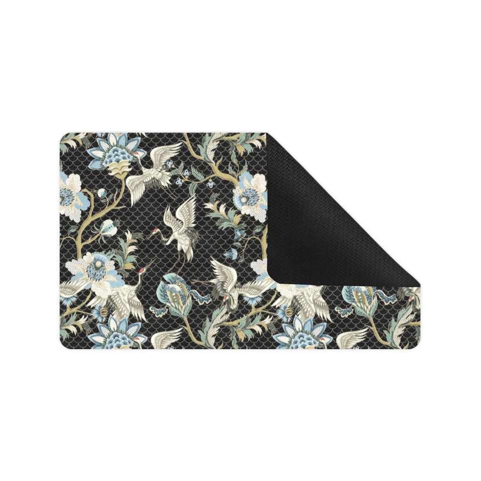 Japanese crane ornament elements Doormat