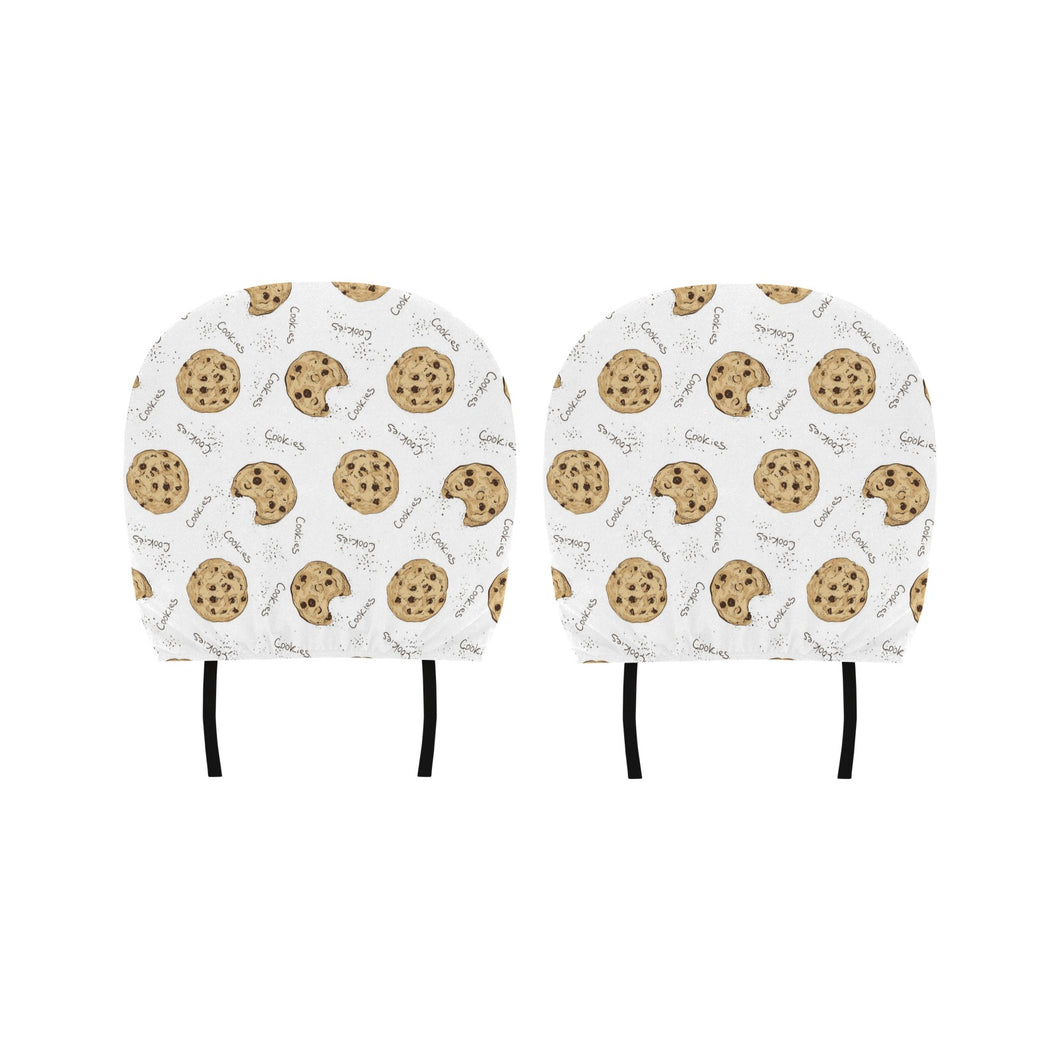 Sketch style cookie pattern Car Headrest Cover