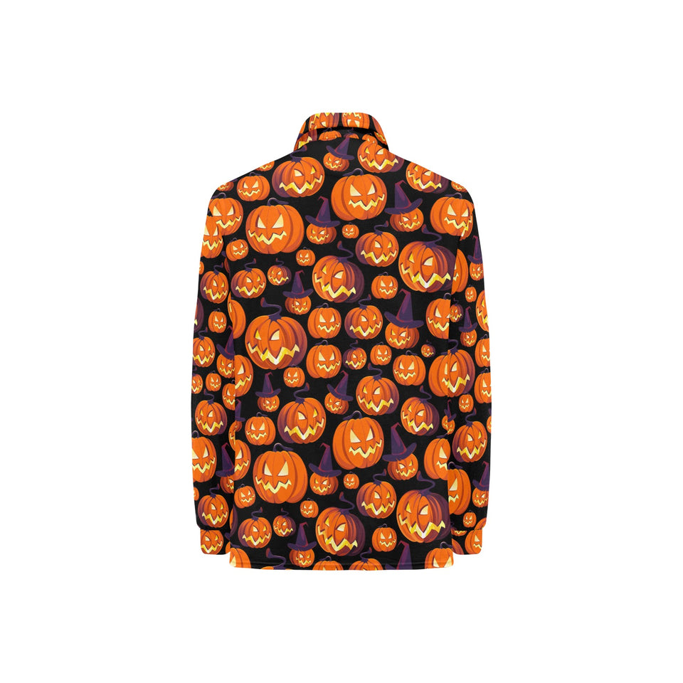 Halloween Pumpkin pattern Women's Long Sleeve Polo Shirt