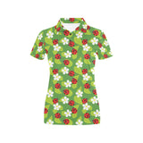Ladybug Pattern Print Design 01 Women's All Over Print Polo Shirt