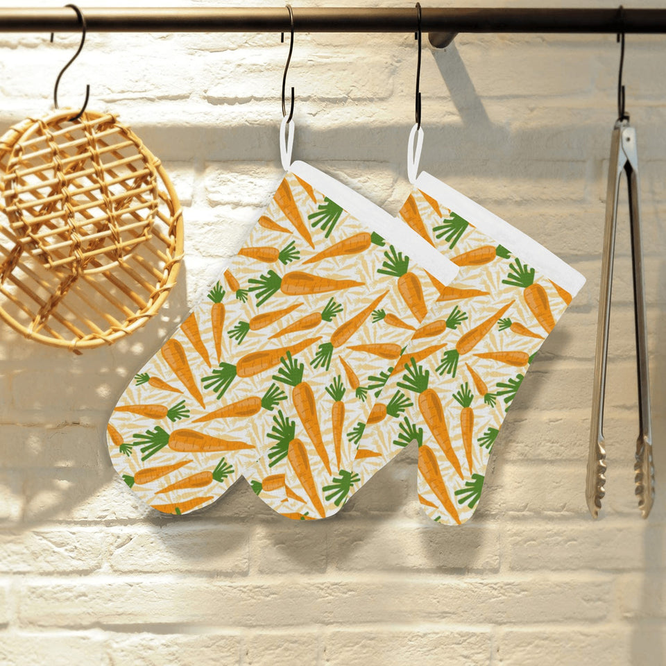 Carrot Pattern Print Design 01 Heat Resistant Oven Mitts
