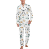windmill pattern Men's Long Pajama Set