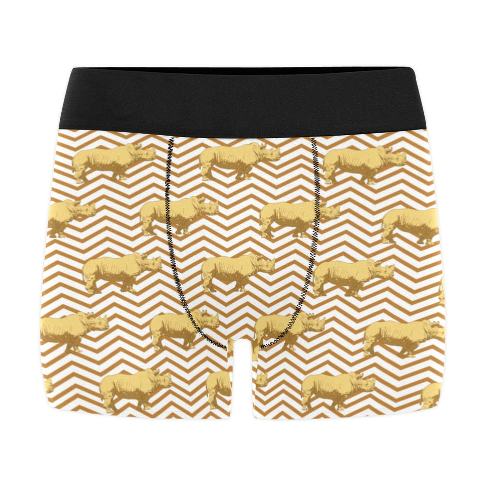 Rhino yellow theme pattern Men's All Over Print Boxer Briefs Men's Underwear