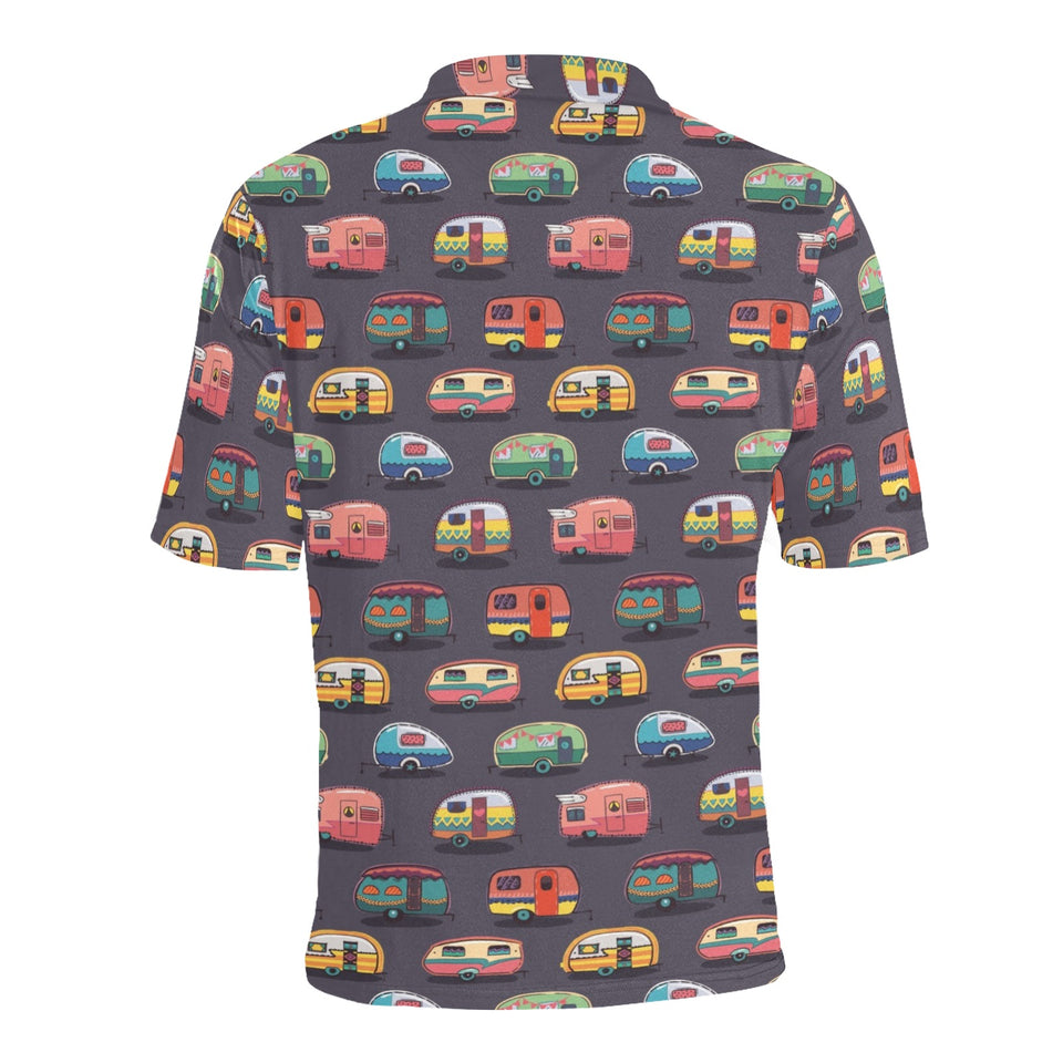 Camper Van Pattern Print Design 02 Men's All Over Print Polo Shirt