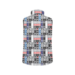 Skate Board Pattern Print Design 04 Men's Padded Vest