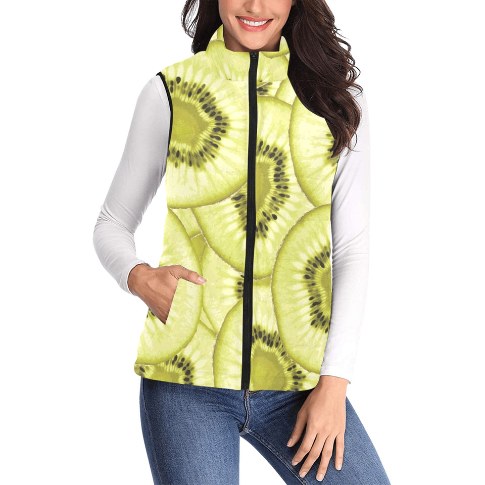 Sliced kiwi pattern Women's Padded Vest