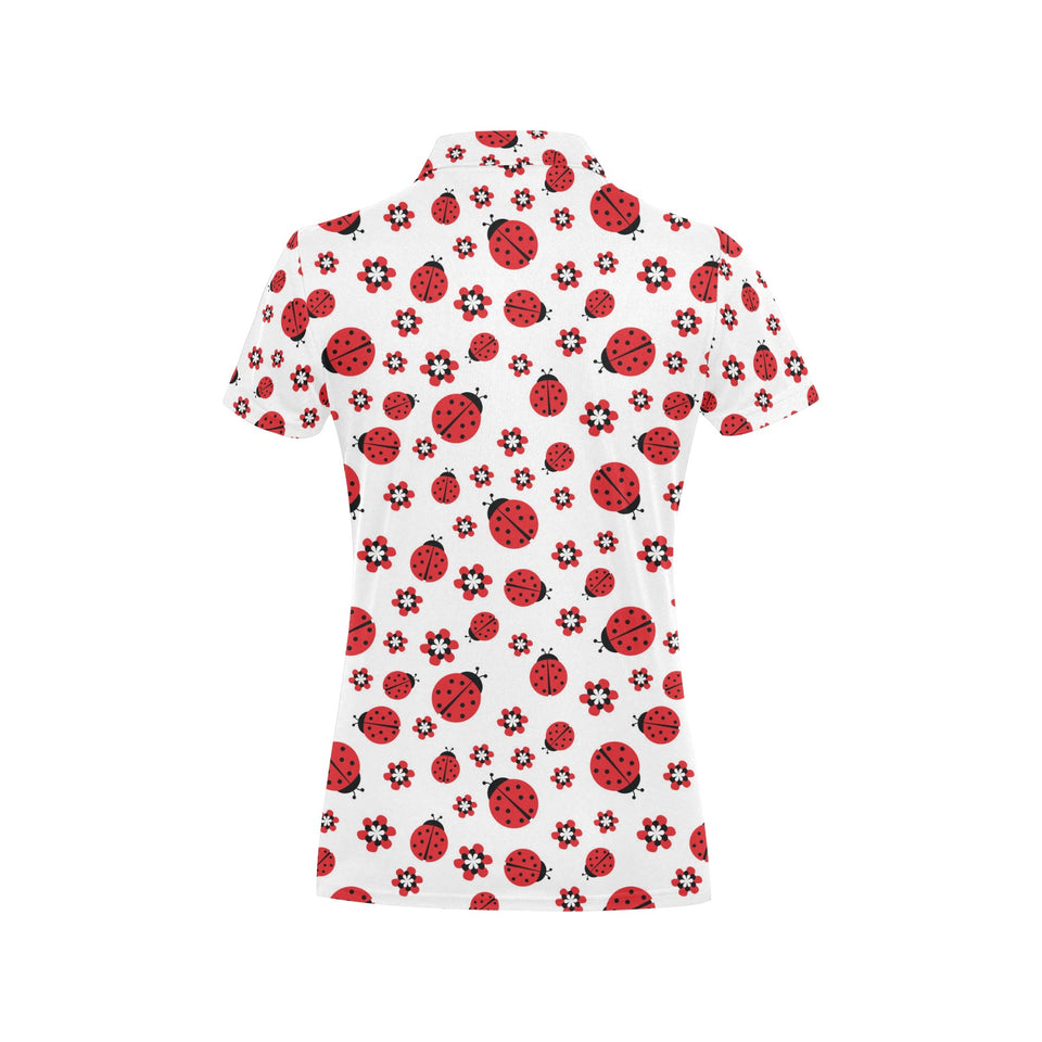 Ladybug Pattern Print Design 04 Women's All Over Print Polo Shirt