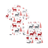 Deer tree snowflakes chrismas pattern Men's V-Neck Short Pajama Set