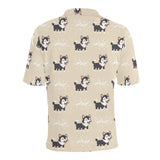Cute Siberian Husky Men's All Over Print Polo Shirt
