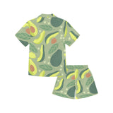 Avocado pattern Kids' Boys' Girls' V-Neck Short Pajama Set