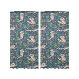 Raccoon tropical leaves pattern Gauze Curtain
