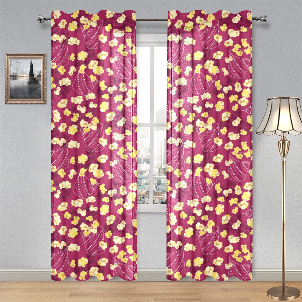 Popcorn Pattern Print Design 02 Gauze Curtain