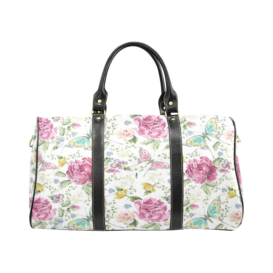 Hand drawn butterfly rose Travel Bag