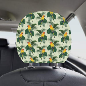 Beautiful parrot palm leaves pattern Car Headrest Cover