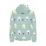 Cute hamster cheese pattern Men's Padded Hooded Jacket