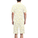 Tennis Pattern Print Design 02 Men's V-Neck Short Pajama Set