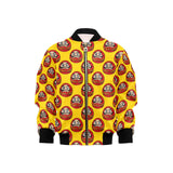 Daruma japanese wooden doll yellow background Kids' Boys' Girls' Bomber Jacket