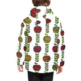 colorful apples leave zebra stripe Kids' Boys' Girls' Padded Hooded Jacket