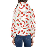 Chili pattern Women's Padded Hooded Jacket