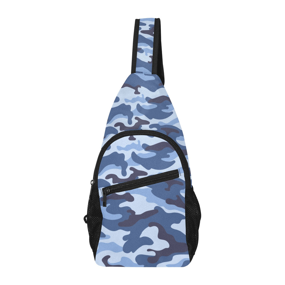 Blue camouflage pattern All Over Print Chest Bag