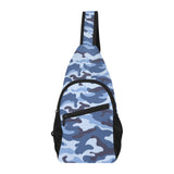 Blue camouflage pattern All Over Print Chest Bag
