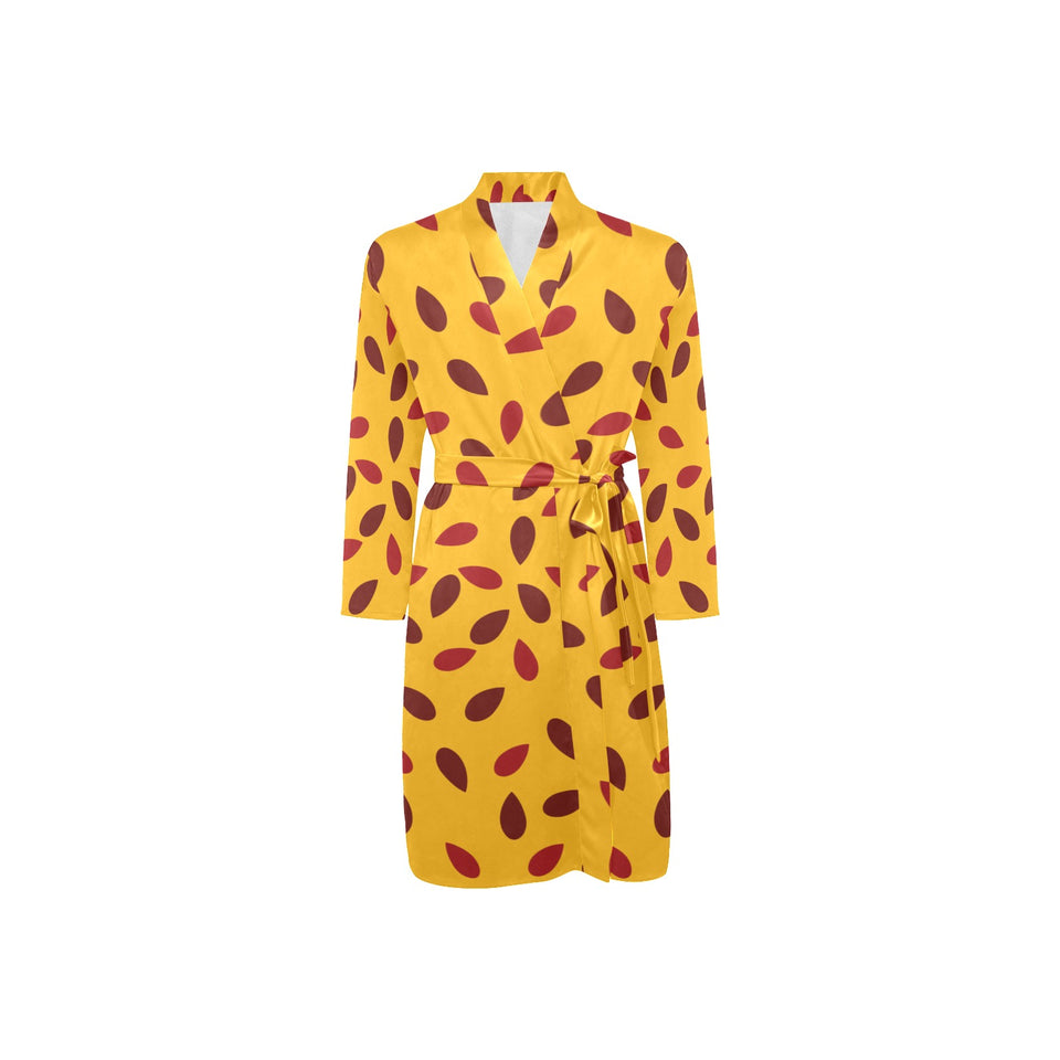 Passion fruit texture Men's Long Sleeve Belted Night Robe