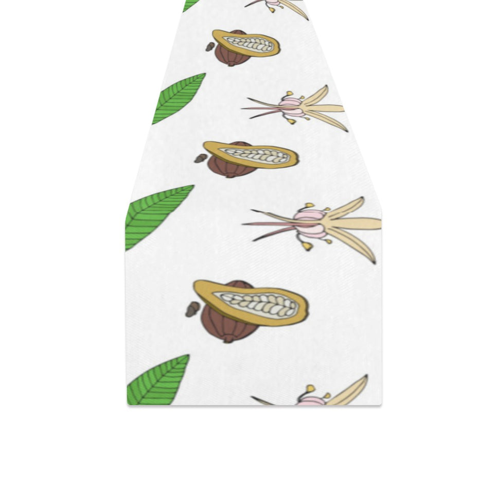 Color hand drawn cacao pattern Table Runner
