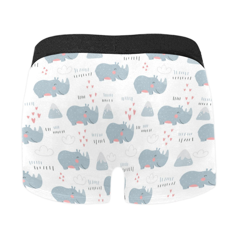 cute rhino heart pattern Men's All Over Print Boxer Briefs Men's Underwear