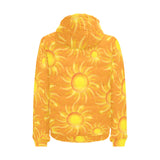 Sun orange background Men's Padded Hooded Jacket