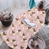 Cute unicorn pug pattern Blanket Robe with Sleeves