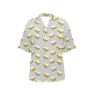 Sandwich Pattern Print Design 05 Women's All Over Print Hawaiian Shirt