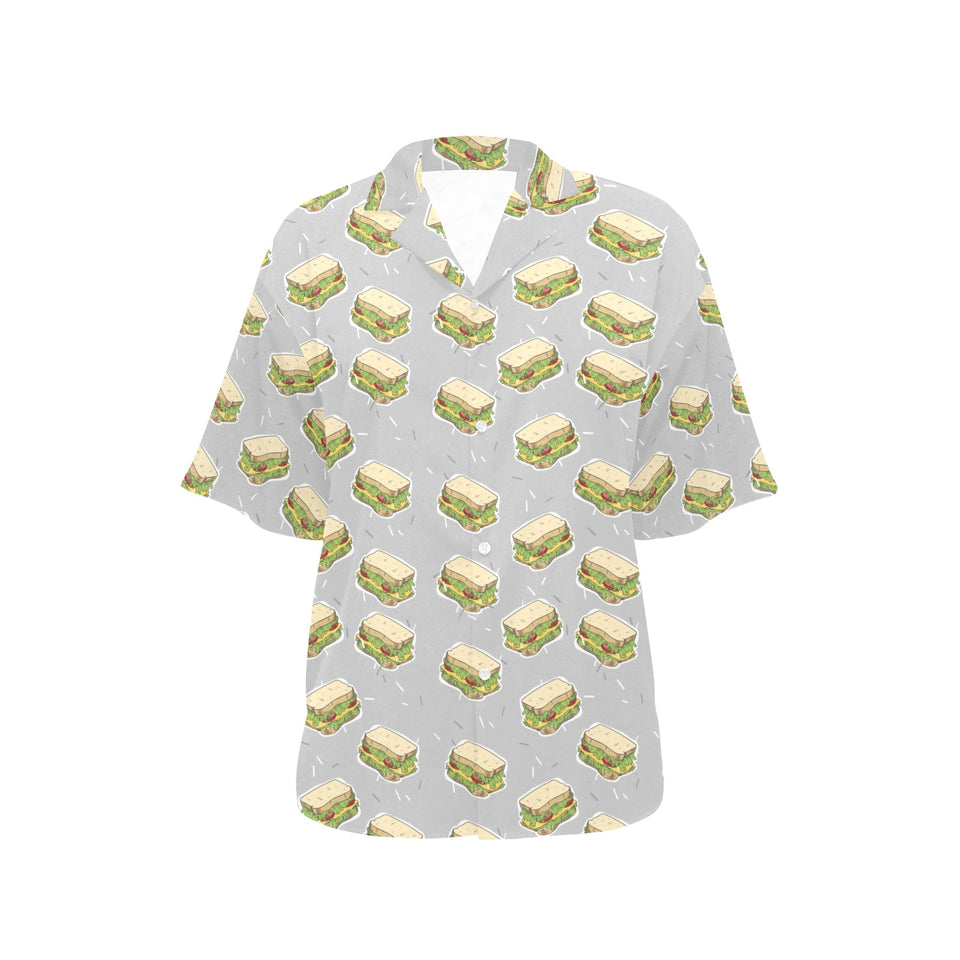 Sandwich Pattern Print Design 05 Women's All Over Print Hawaiian Shirt