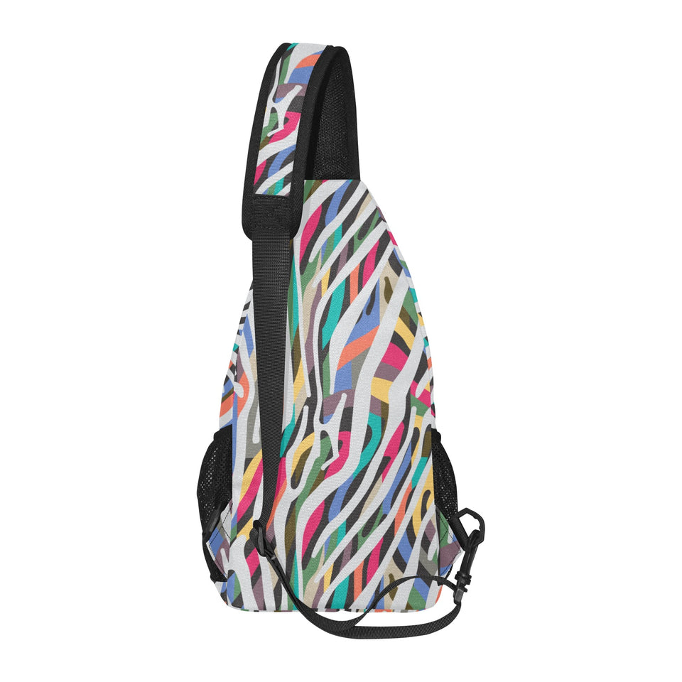 Colorful zebra skin pattern All Over Print Chest Bag