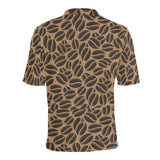 Coffee bean on brown background Men's All Over Print Polo Shirt