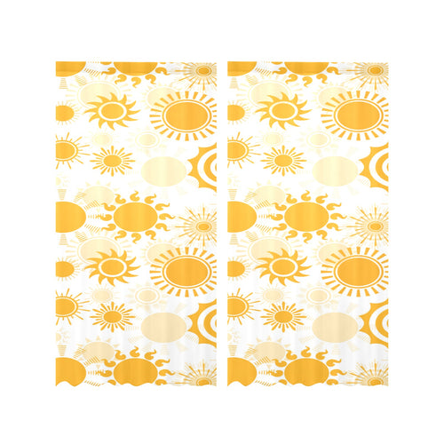 Sun design pattern Gauze Curtain