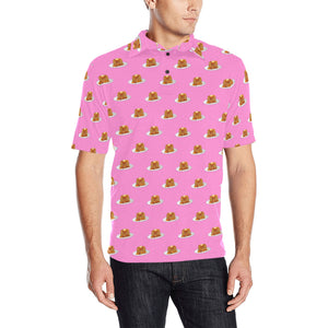 Pancake Pattern Print Design 04 Men's All Over Print Polo Shirt