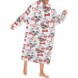 Yorkshire Terrier Pattern Print Design 04 Blanket Robe with Sleeves