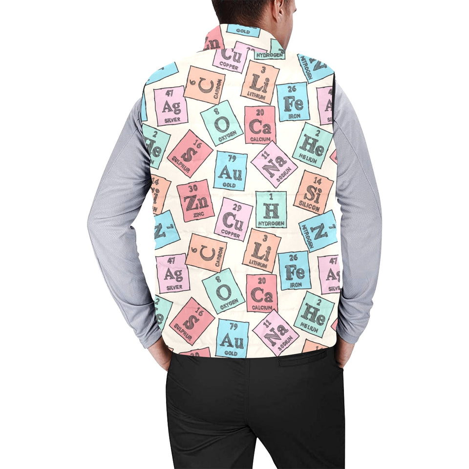 Chemistry Periodic Table Pattern Print Design 02 Men's Padded Vest