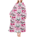 Yorkshire Terrier Pattern Print Design 03 Blanket Robe with Sleeves