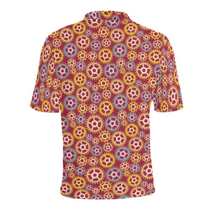 Gear Pattern Print Design 04 Men's All Over Print Polo Shirt