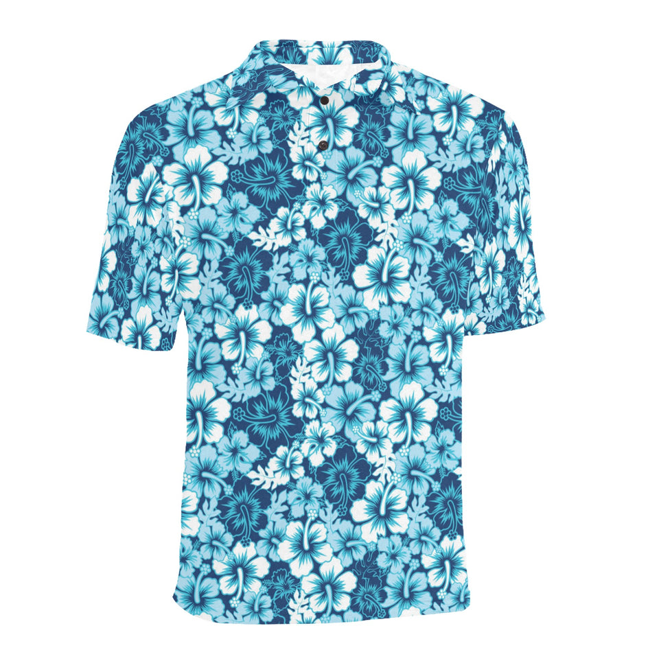 Hibiscus Pattern Print Design 03 Men's All Over Print Polo Shirt