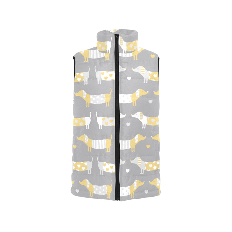 Cute dachshund dog pattern Women's Padded Vest